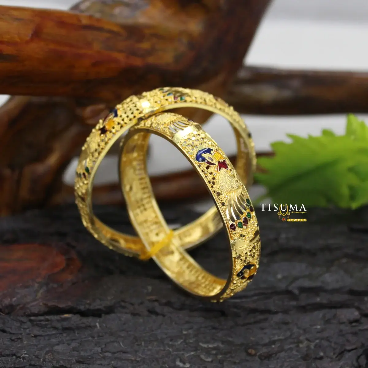 Micro Gold Sculpted Peacock